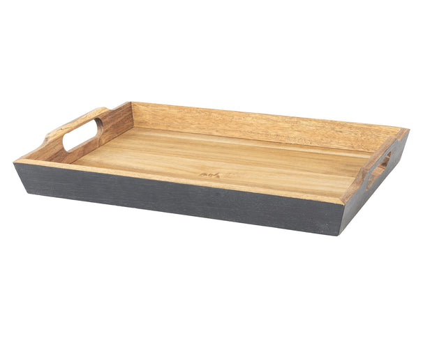 Cosy & Trendy Bandeja Gris Acacia con Asas - 35.5 x 25 cm