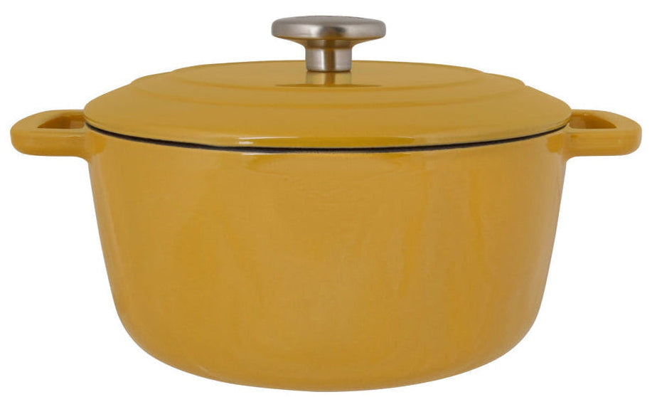 Cazuela con tapa Cosy & Trendy Fontestic Hierro fundido Ámbar Oro Ø 24 cm / 4.6 litros - capa antiadherente esmaltada