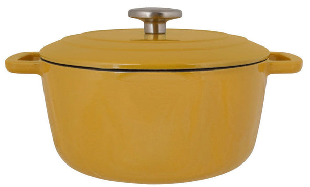 Cazuela con tapa Cosy & Trendy Fontestic Hierro fundido Ámbar Oro Ø 24 cm / 4.6 litros - capa antiadherente esmaltada