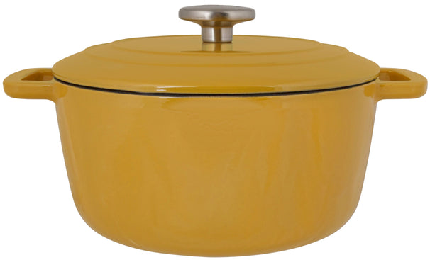 Cazuela con tapa Cosy & Trendy Fontestic Hierro fundido Ámbar Oro Ø 28 cm / 6.8 litros - capa antiadherente esmaltada