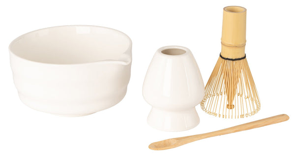 Cosy & Trendy Set de Matcha - Porcelana & Bambú - 4 piezas
