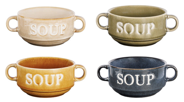 Cosy & Trendy Cuencos de Sopa Multicolor ø 12 cm / 450 ml - 4 piezas