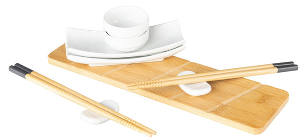 Cosy & Trendy Set de Sushi para 2 Personas - Porcelana & Bambú - 9 piezas