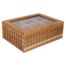 Cosy & Trendy Theedoos - Theekist - Acaciahout - 6 vakken - met Venster - 21 x 17 x 7.5 cm