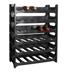 Botellero apilable negro - Plástico - 36 botellas - 6 piezas