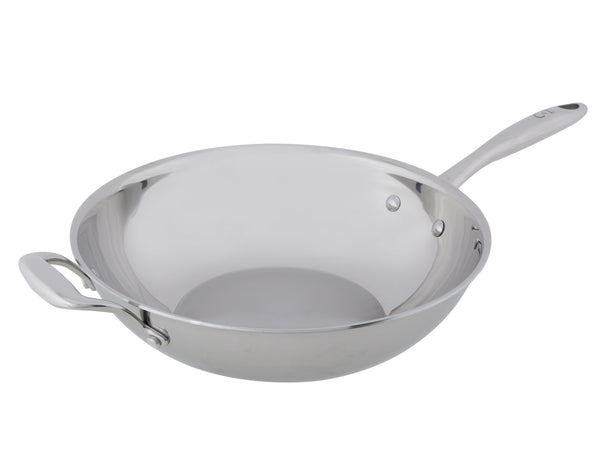 Cosy & Trendy Wok Classic Acero Inoxidable ø 30 cm - apto para todas las fuentes de calor - sin revestimiento antiadherente