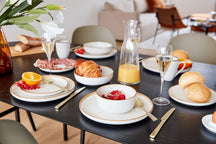 Cosy & Trendy Juego de vajilla Baltic Vanilla 18 piezas / 6 personas - 6 platos llanos, 6 platos para desayuno y 6 cuencos