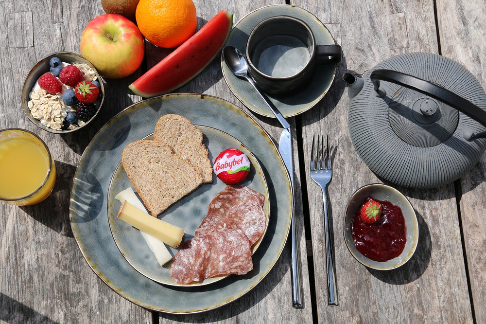 Cosy & Trendy Platos para desayuno / Platos para postre Organic - Laguna Blue Grey - 20 x 16 cm - 4 piezas