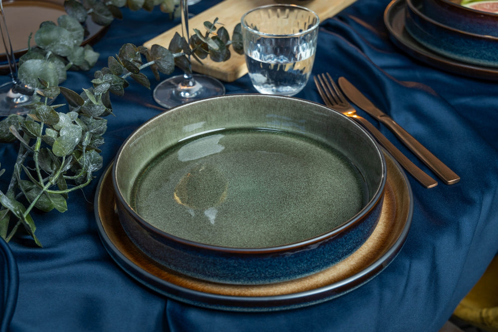 Cosy & Trendy Platos para cenar Quintana Green ø 28 cm - 4 unidades