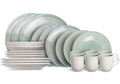 Cosy & Trendy Juego de vajilla Turbolino - Azul 24 piezas / 6 personas - 6 platos llanos, 6 platos hondos, 6 platos para desayuno y 6 tazas