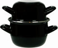 Cosy & Trendy Olla para mejillones - Esmalte - Apta para inducción - Negro - ø 24 cm / 4 litros - capa antiadherente esmaltada