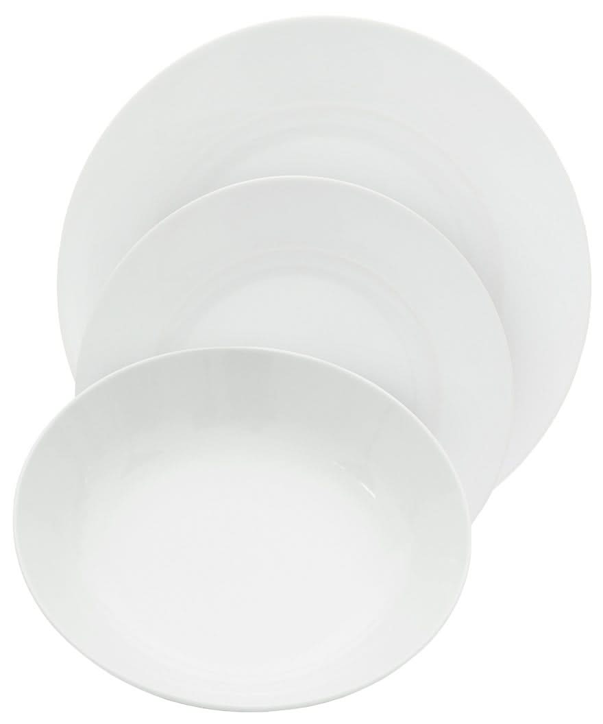 Juego de vajilla Studio Tavola blanco 18 piezas / 6 personas - 6 platos llanos, 6 platos hondos y 6 platos de desayuno