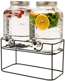 Dispensador doble de bebidas Cookinglife - con soporte - 2 x 4 litros