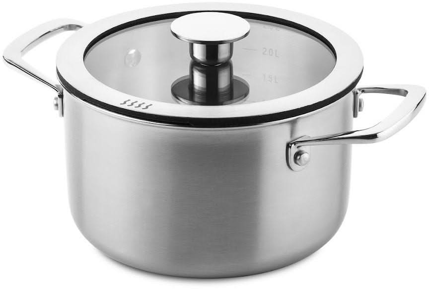 Set de ollas DUCQ 6 piezas - Compatible con extracción por campana - Olla de ø 16, 18, 20, 24 cm & Cazo ø 16 cm & Sartén para asar ø 26 cm + Tapas