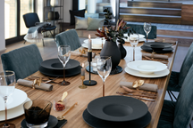 Villeroy & Boch Juego de Vajilla Manufacture Rock - Negro 12 piezas / 4 personas - 4 platos de cena, 4 platos de desayuno y 4 platos para pasta