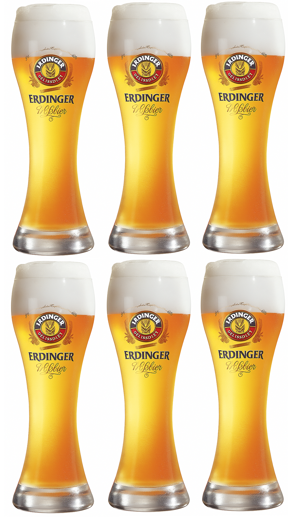 Vasos de cerveza Erdinger Weizen - 500 ml - 6 piezas