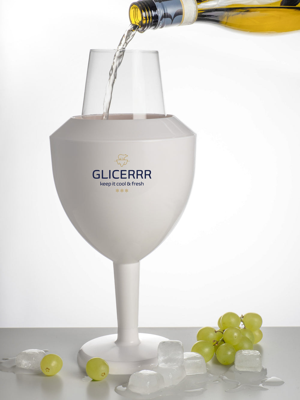 Set enfriador y soporte para copa de vino GLICERRR + copa
