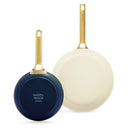 GreenPan Juego de sartenes Padova Reserve Oxford Blue 2 piezas - Sartén ø 20 & 26 cm - revestimiento antiadherente cerámico