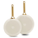GreenPan Juego de sartenes Padova Reserve Pro 2.0 Cream 2 piezas - Sartén ø 24 & 28 cm - revestimiento antiadherente cerámico