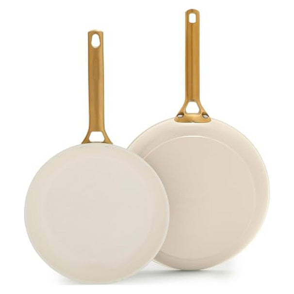 GreenPan Juego de sartenes Padova Reserve Pro 2.0 Cream 2 piezas - Sartén ø 24 & 28 cm - revestimiento antiadherente cerámico