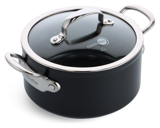 GreenPan Olla Barcelona Pro Negra ø 20 cm / 3,1 litros - revestimiento antiadherente cerámico