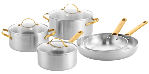 GreenPan Set de Ollas Padova Reserve 5 piezas - Triply - Olla ø 20, 24 cm, Cazo ø 18 cm y Sartén ø 20 y 28 cm
