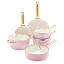 GreenPan Batería de cocina Padova Reserve Blush Pink 6 piezas - Olla ø 24 cm, Cazo ø 18, 20 cm, Sartén ø 20, 28 cm & Salteadora ø 24 cm - revestimiento antiadherente cerámico