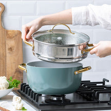 GreenPan Pannenset Padova Reserve Smokey Blue 7-delig - sfeerbeeld 4