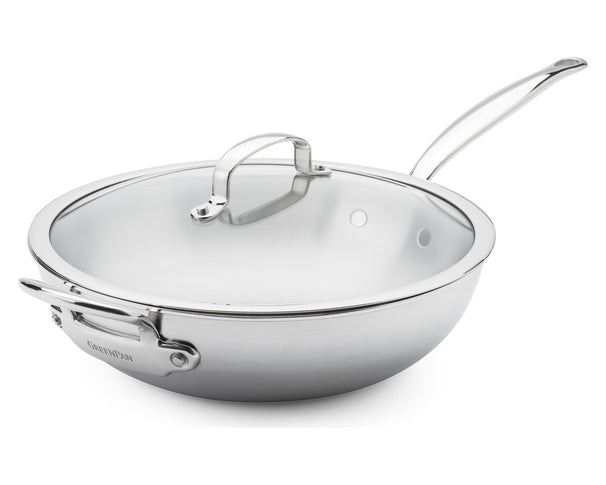 GreenPan Wok con tapa Première Pro ø 30 cm / 4,74 litros - sin revestimiento antiadherente