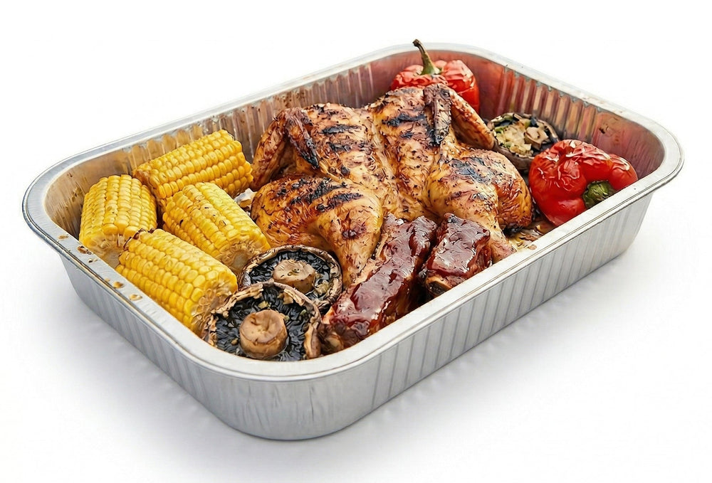 Cookinglife Grill Bandejas de Aluminio para BBQ / Bandeja para Parrilla BBQ - 22 x 15 cm - 15 unidades