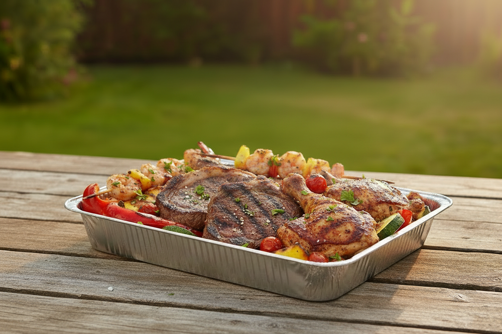 Cookinglife Grill Bandejas de Aluminio para BBQ / Bandeja para Parrilla BBQ - 34 x 21 cm - 18 unidades