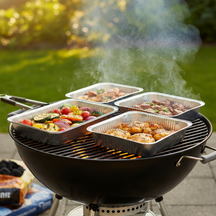 Cookinglife Grill Bandejas de Aluminio para BBQ / Bandeja para Parrilla BBQ - 34 x 21 cm - 18 unidades