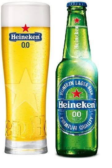 Vasos de cerveza Heineken 0.0 Star - 250 ml - 6 unidades