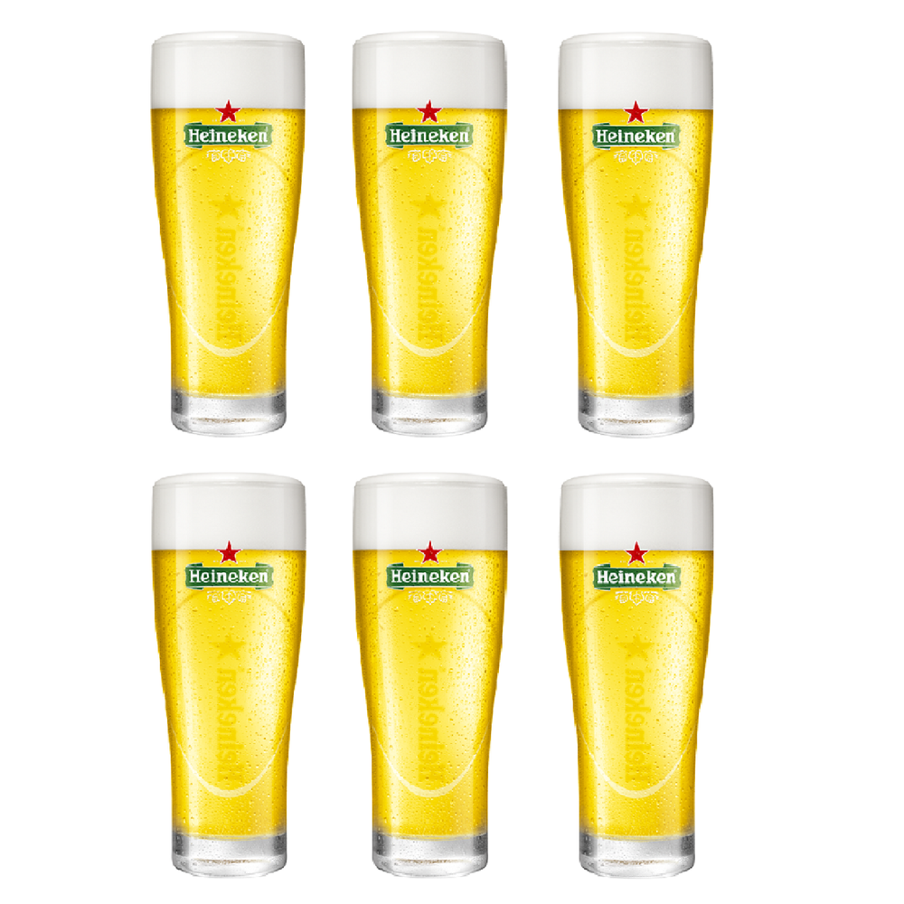 Vasos de cerveza Heineken Ellipse - 250 ml - 6 unidades