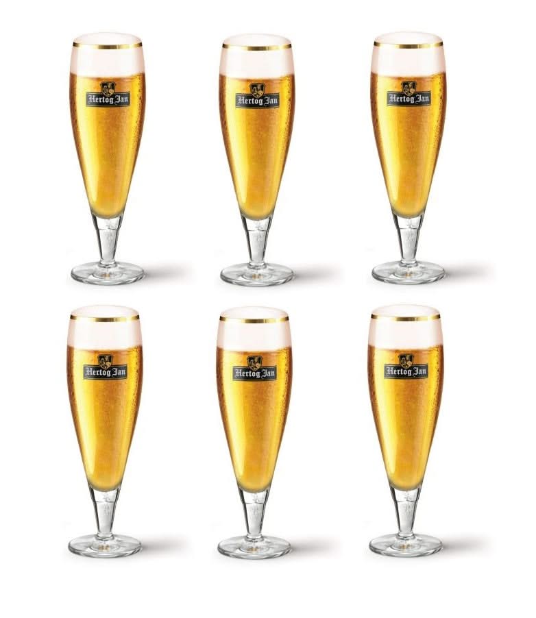 Vasos de cerveza Hertog Jan con pie - 250 ml - 6 piezas
