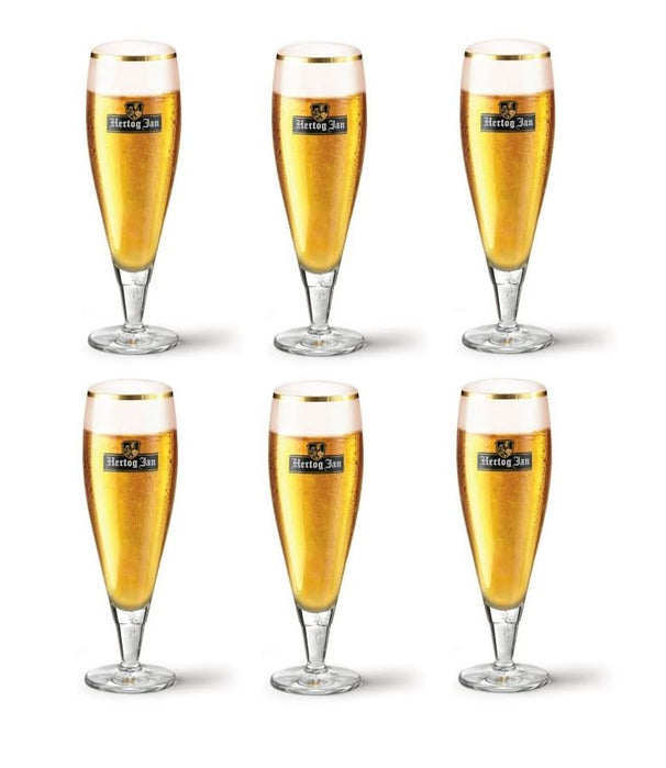 Vasos de cerveza Hertog Jan con pie - 250 ml - 6 piezas