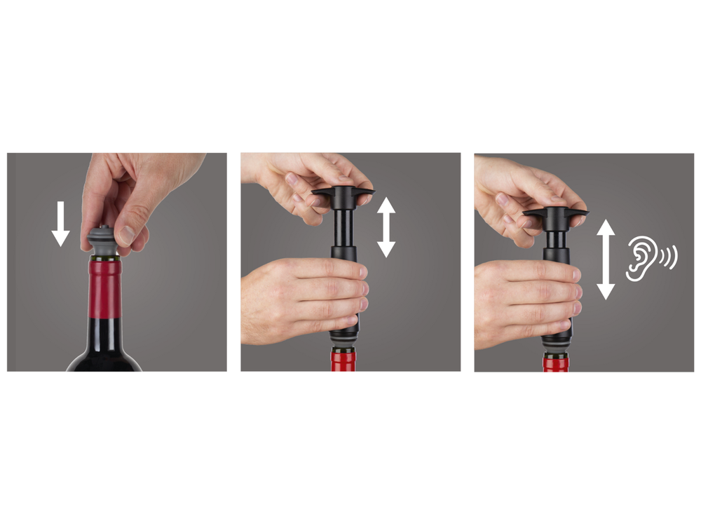 Set de vino Vacu Vin Premium - Negro - Set de 4 piezas