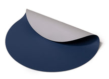 Cookinglife Manteles Individuales - Reversibles - Cuero Vegano - Gris / Azul ø 38 cm - 6 Piezas