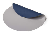 Cookinglife Manteles Individuales - Reversibles - Cuero Vegano - Gris / Azul ø 38 cm - 6 Piezas