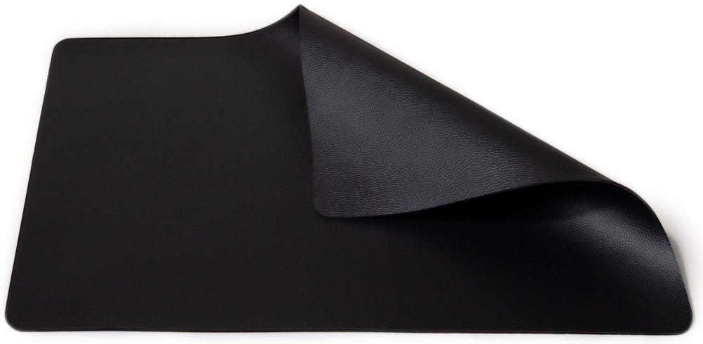 Cookinglife Manteles Individuales - Cuero Vegano - Negro - 46 x 33 cm - 6 piezas