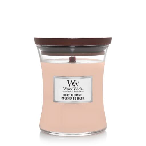 Vela aromática WoodWick Mediana Coastal Sunset - 11 cm / ø 10 cm - Vela en vaso - Mecha de madera