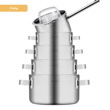 Sola Set de ollas Juvia 5 piezas Acero inoxidable - Compatible con campana extractora - Olla de cocina ø 16, 18, 20, 24 cm y cazo ø 16 cm - apto para todas las fuentes de calor