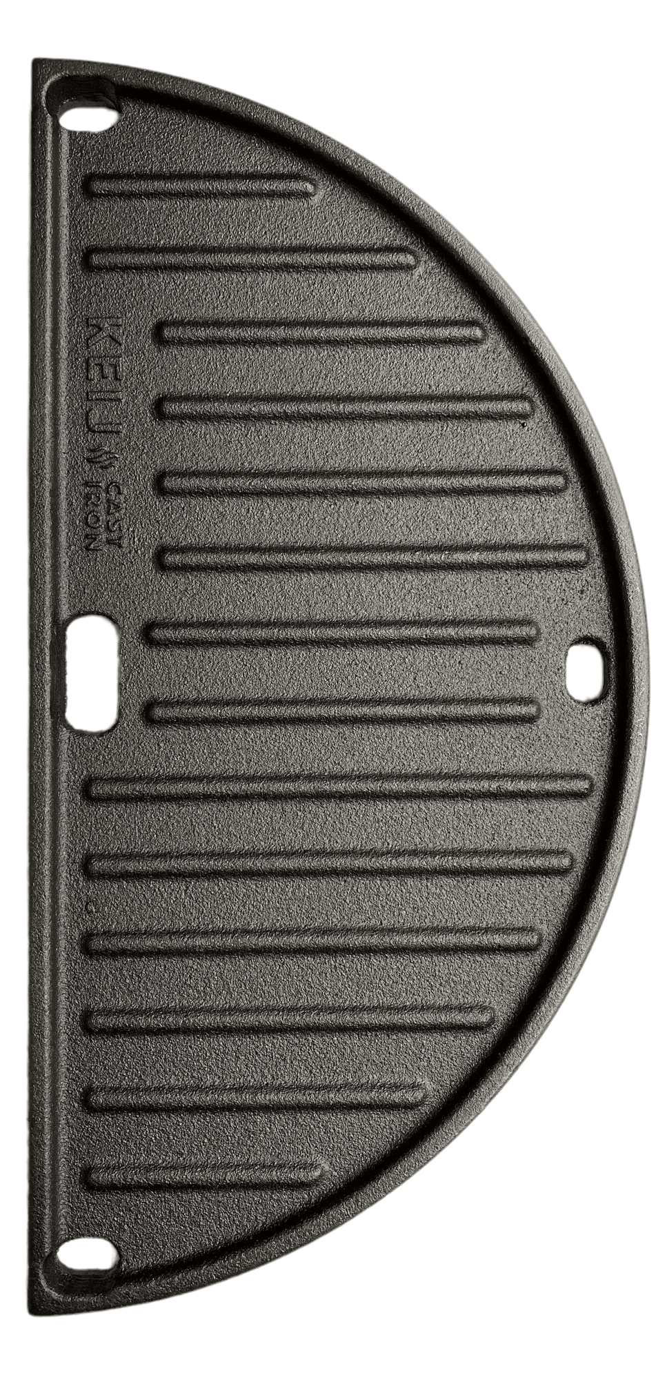 Keij Kamado Plancha media luna / Plancha Compacta - Hierro fundido esmaltado - doble cara - 33 cm - para Kamados de 15 pulgadas - Universal