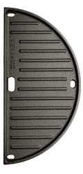 Keij Kamado Plancha media luna / Plancha Compacta - Hierro fundido esmaltado - doble cara - 33 cm - para Kamados de 15 pulgadas - Universal