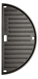 Keij Kamado Plancha media luna / Plancha Compacta - Hierro fundido esmaltado - doble cara - 33 cm - para Kamados de 15 pulgadas - Universal