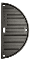Keij Kamado Plancha media luna / Plancha Compacta - Hierro fundido esmaltado - doble cara - 33 cm - para Kamados de 15 pulgadas - Universal