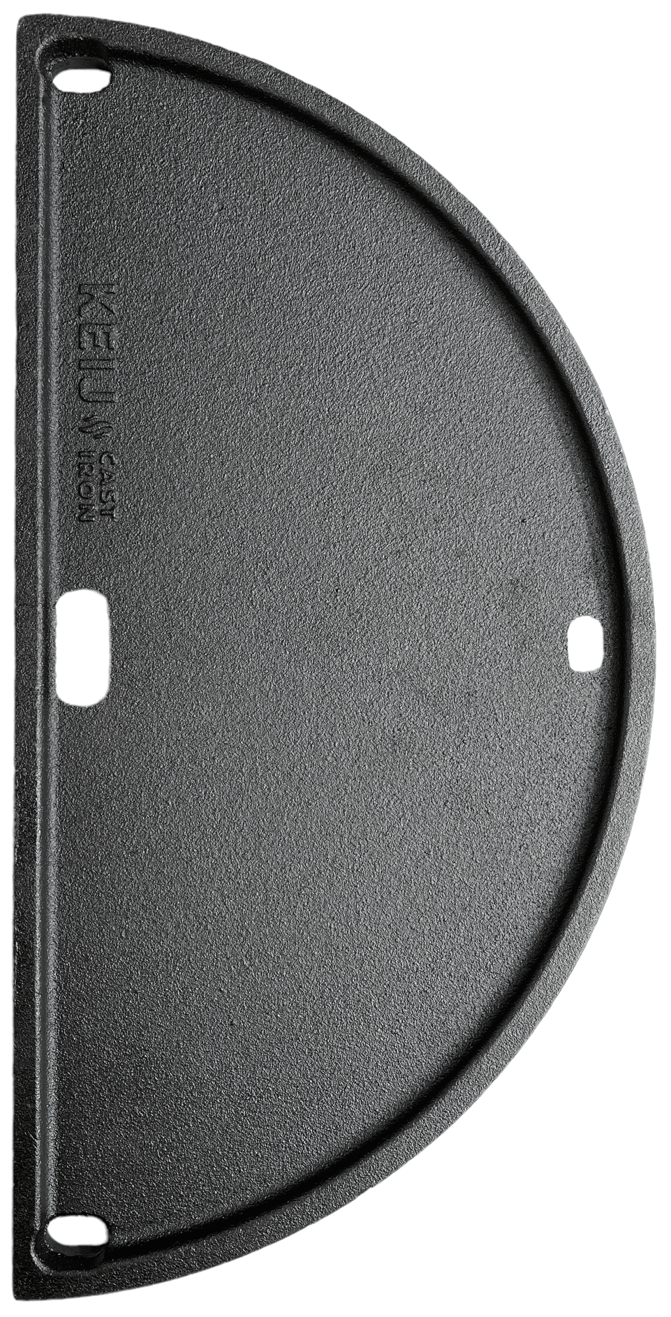 Keij Kamado Plancha media luna / Plancha Compacta - Hierro fundido esmaltado - doble cara - 33 cm - para Kamados de 15 pulgadas - Universal