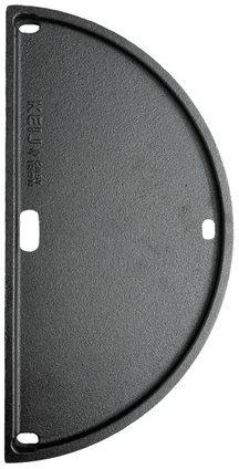 Keij Kamado Plancha media luna / Plancha Compacta - Hierro fundido esmaltado - doble cara - 33 cm - para Kamados de 15 pulgadas - Universal