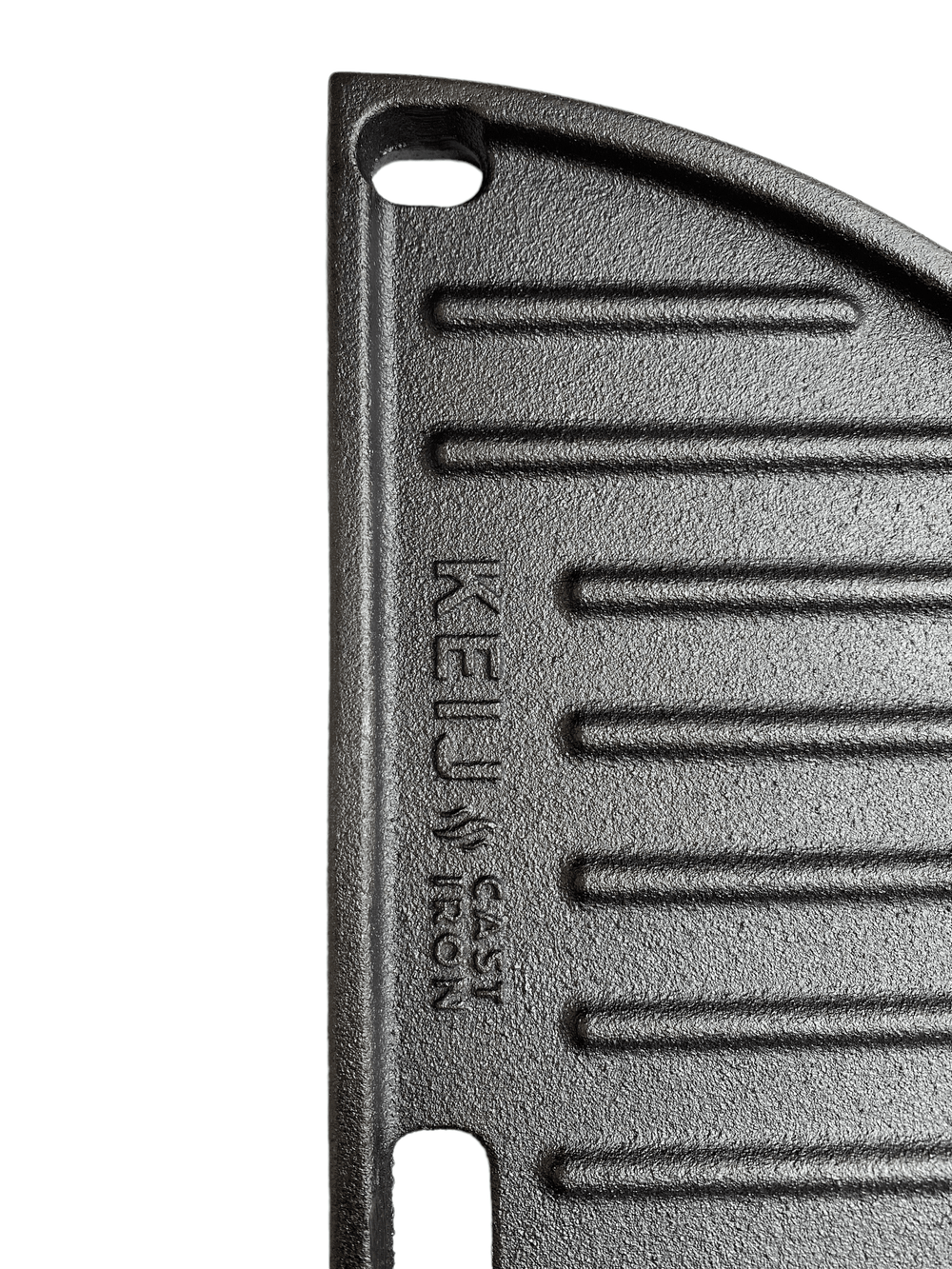 Keij Kamado Plancha media luna / Plancha Compacta - Hierro fundido esmaltado - doble cara - 33 cm - para Kamados de 15 pulgadas - Universal
