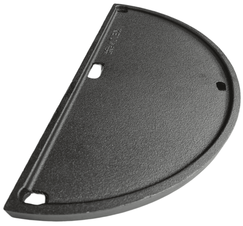 Keij Kamado Plancha media luna / Plancha Compacta - Hierro fundido esmaltado - doble cara - 33 cm - para Kamados de 15 pulgadas - Universal
